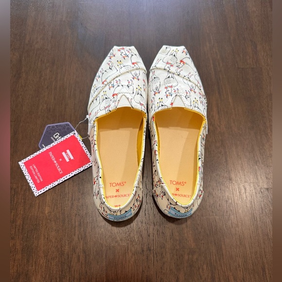 Toms x Paper Source Llama Print Fabric Shoes Size 8 - Picture 6 of 11